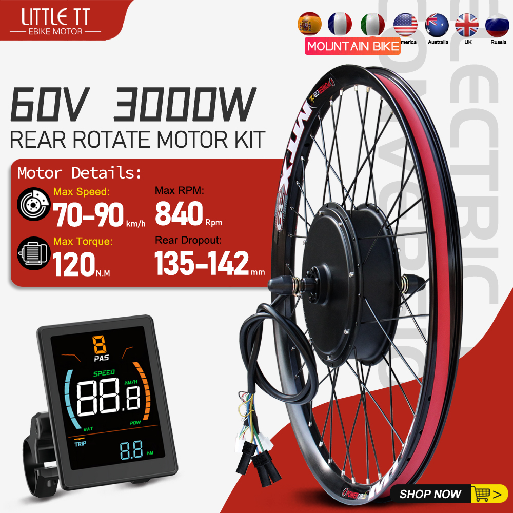 Cycling Gear Kit - 60V 3000W Electric Bike Conversion Kit