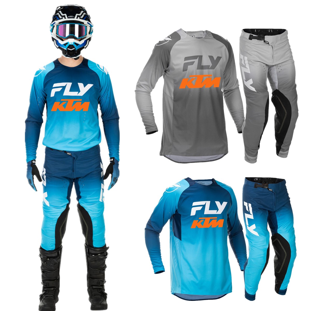 Cycling Gear Kit - 2026 GREY Moto Gear Set Motocross