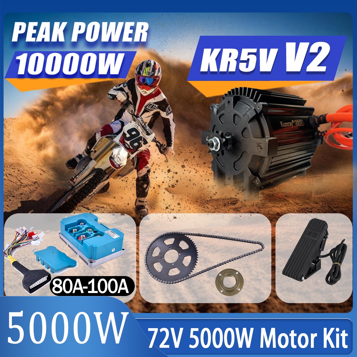 Kunray KR5V 72V 5000W Electric - Cycling Gear Kit incelemesi ve fiyatı