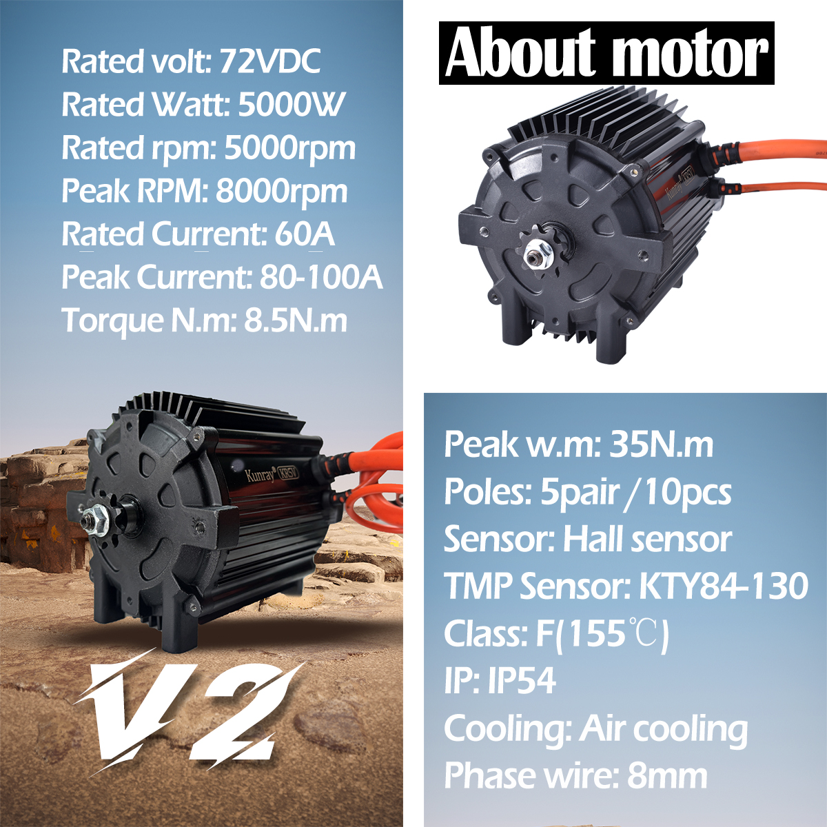Kunray KR5V 72V 5000W Electric - Cycling Gear Kit incelemesi ve fiyatı