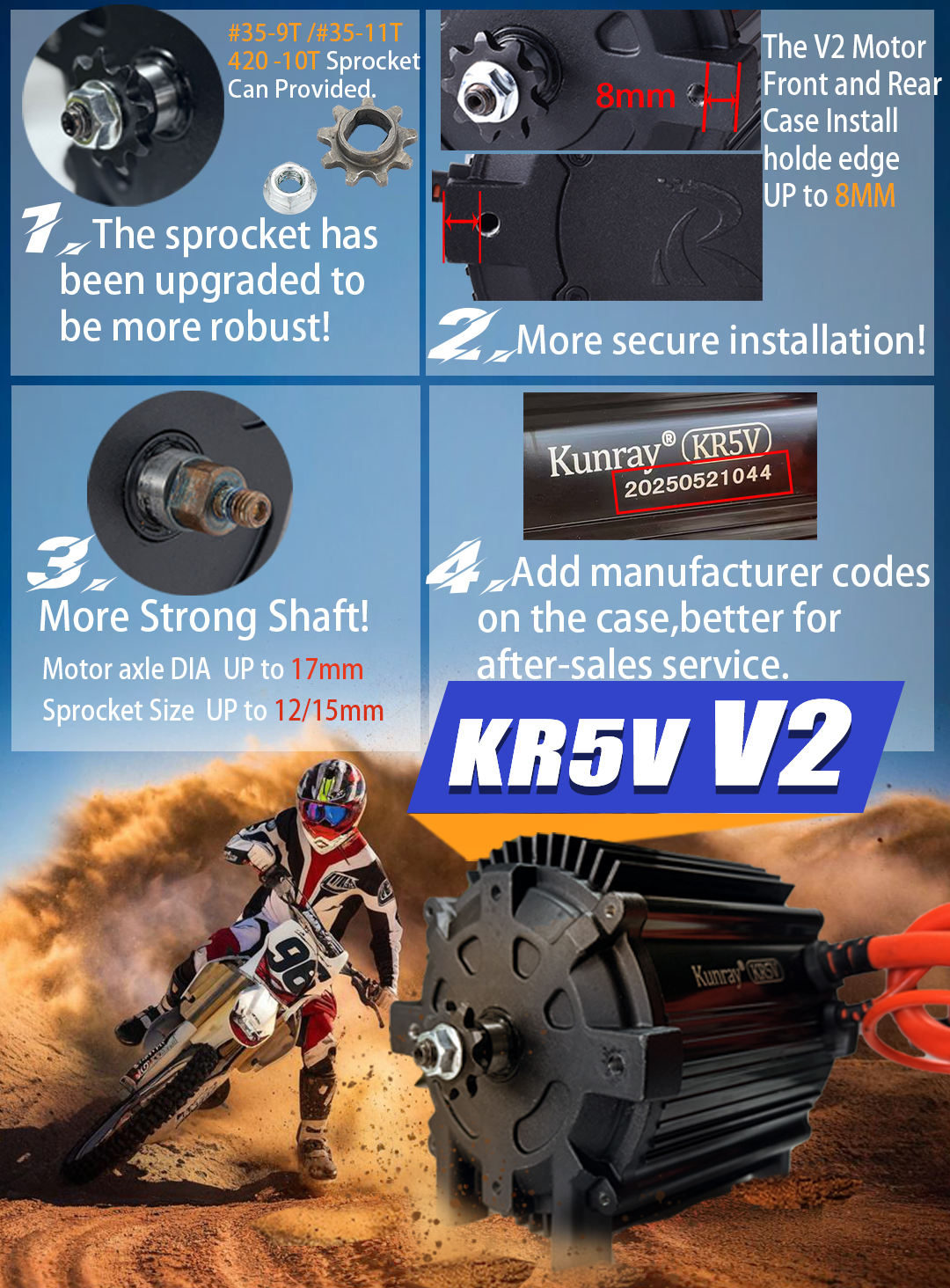 Kunray KR5V 72V 5000W Electric - Cycling Gear Kit incelemesi ve fiyatı