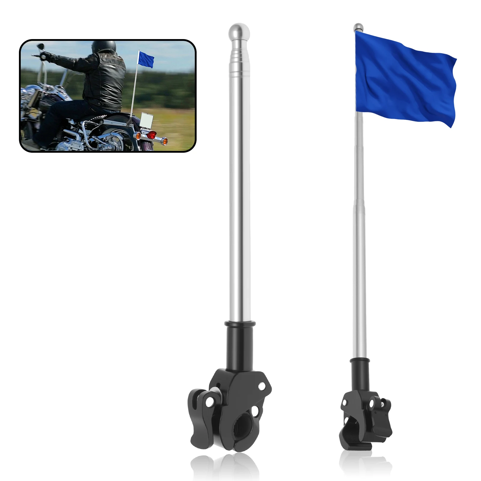 2Pcs Motorcycle Flagpole Unive - Cycling Gear Shelf incelemesi ve fiyatı