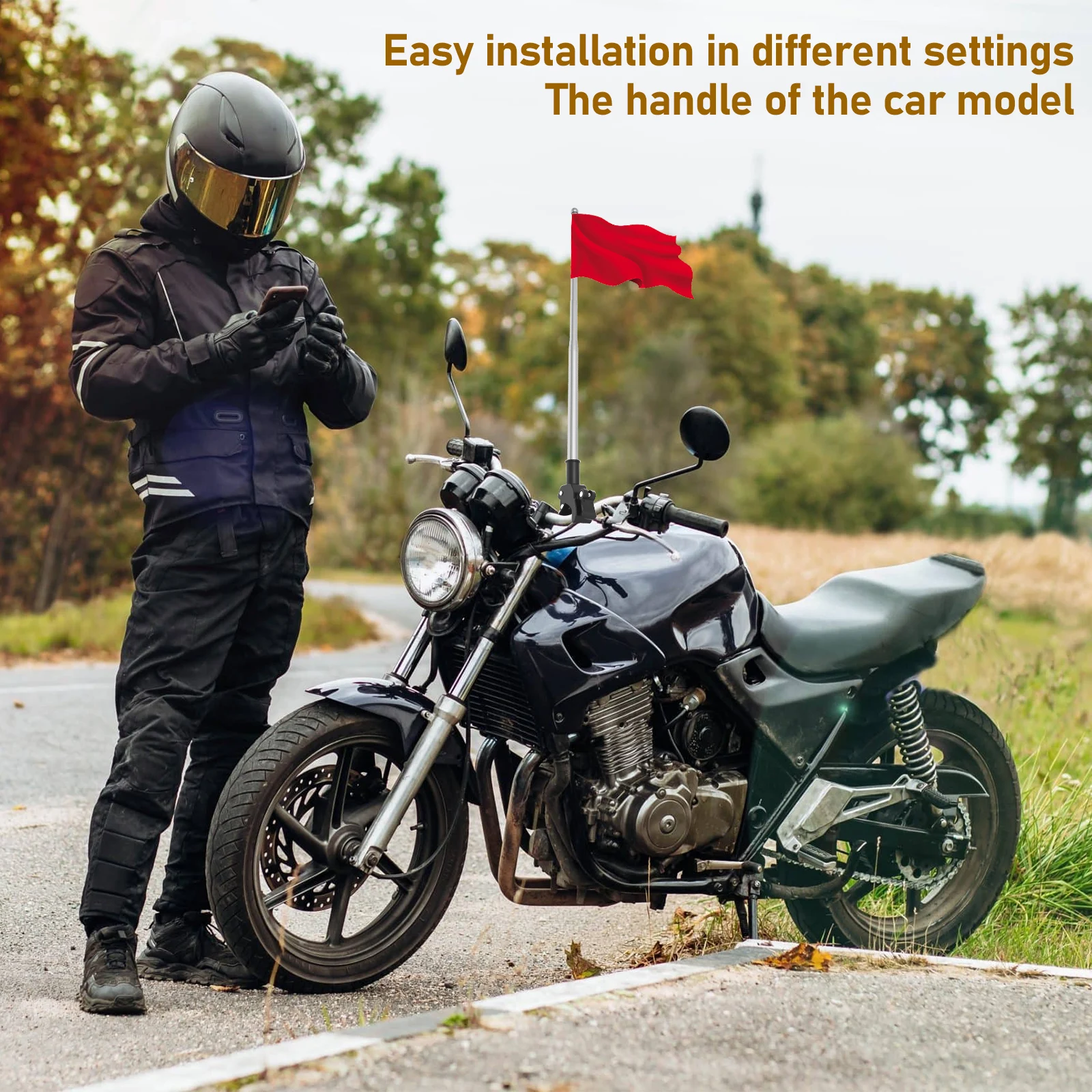 2Pcs Motorcycle Flagpole Unive - Cycling Gear Shelf incelemesi ve fiyatı