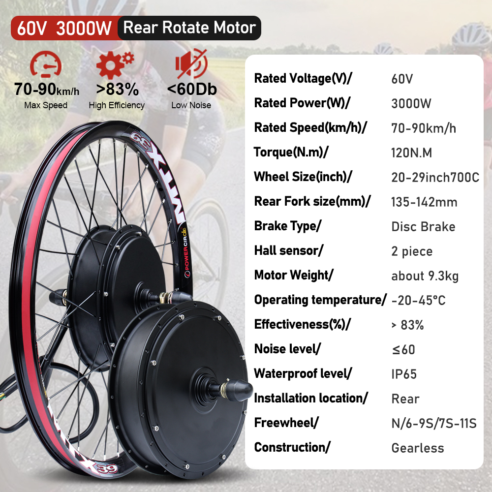 60V 3000W Electric Bike Conver - Cycling Gear Kit incelemesi ve fiyatı